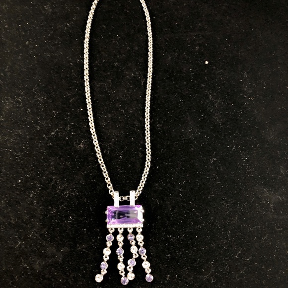 Stunning Amethyst & Diamond Statement Necklace - Picture 5 of 5